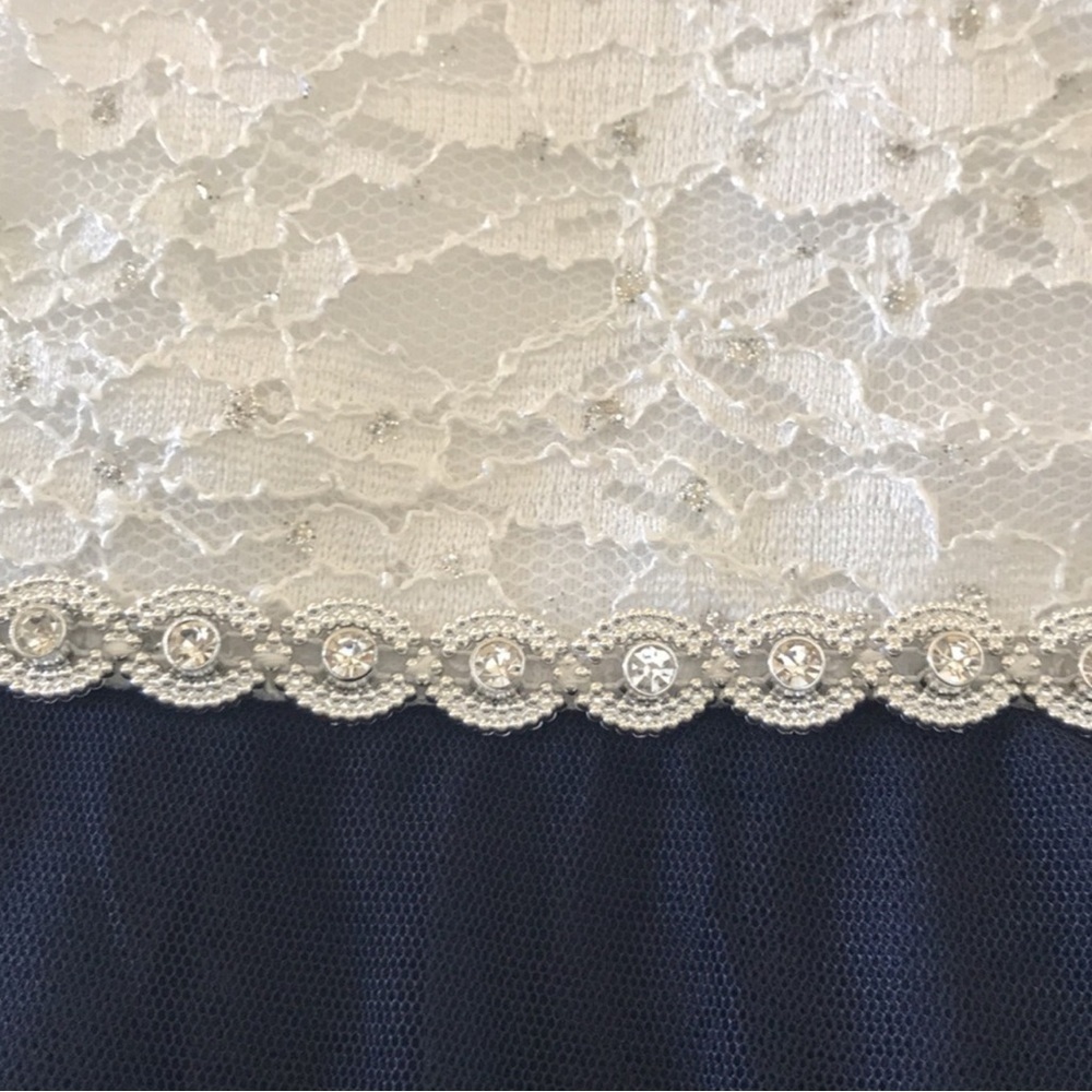 Speechless White and Navy Formal Kids Dress - Picture 13 of 13